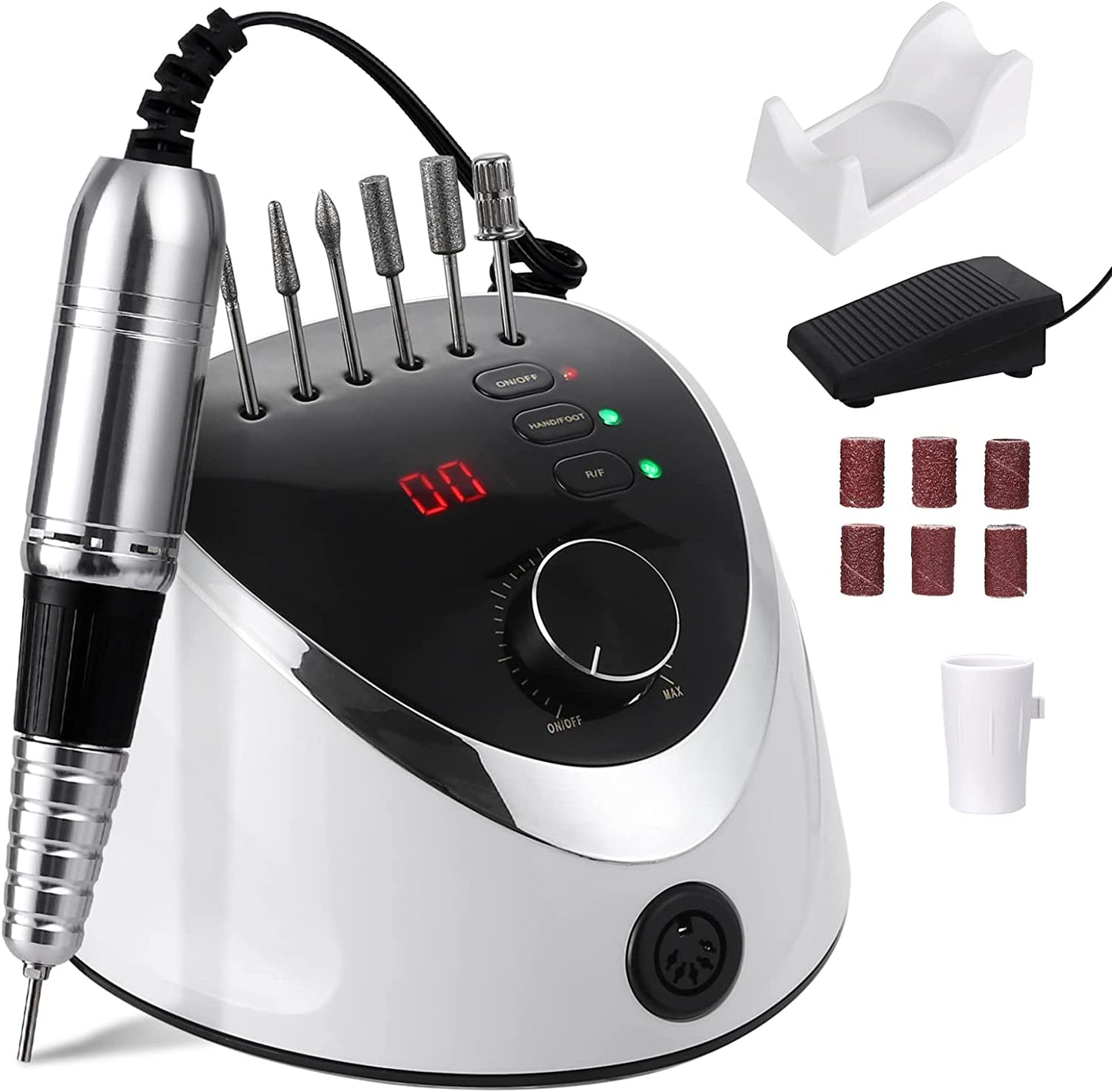 Elektrisk Nagelfil med fotpedal/ Digital Display 35000 RPM