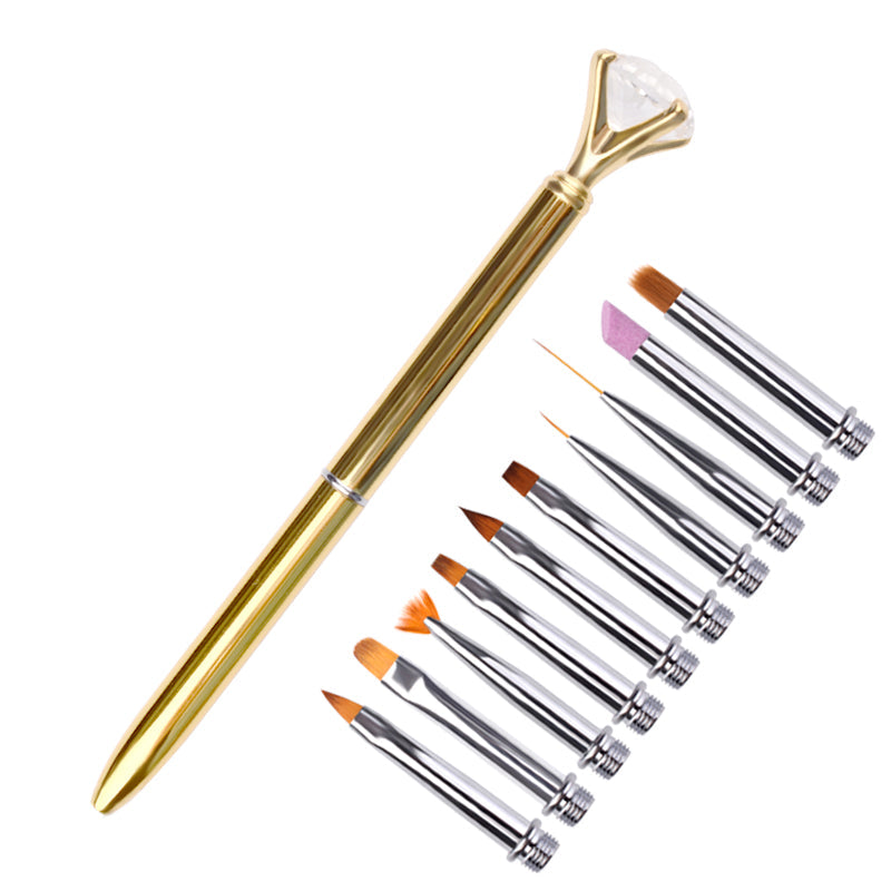 Nagelpenslar Nail Art & Dekoration 10 pcs Guld