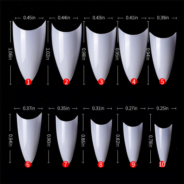 Lösnaglar Halvtäckande Medium Stiletto / Nageltippar 500 pack