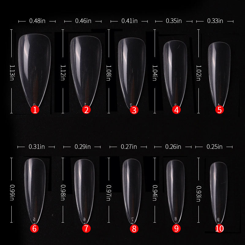 Lösnaglar Heltäckande Long Almond Stiletto / 500 pack