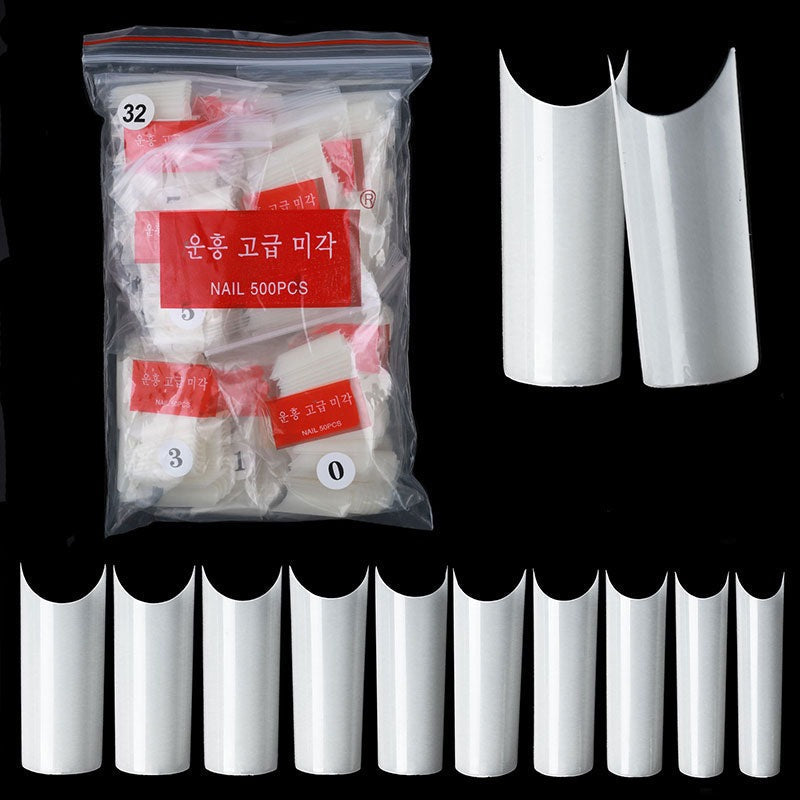 Medium Size C Curve XL Square Nail Tips Half Cover/ Nageltippar 500 pack