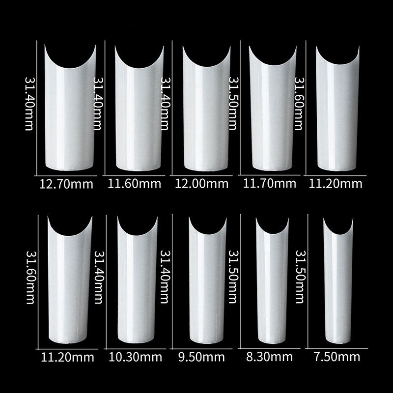 Medium Size C Curve XL Square Nail Tips Half Cover/ Nageltippar 500 pack