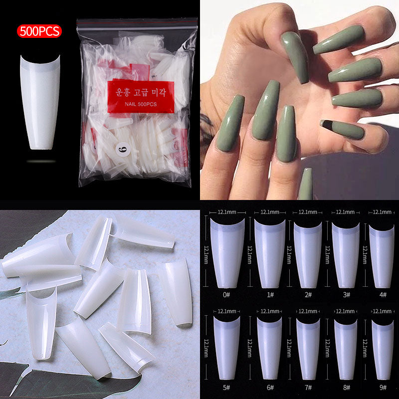 Nageltippar 500 pack / Lösnaglar Halvtäckande / Falska kistnaglar