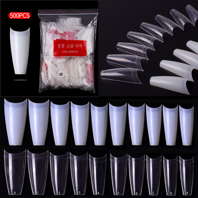 Nageltippar 500 pack / Lösnaglar Halvtäckande / Falska kistnaglar