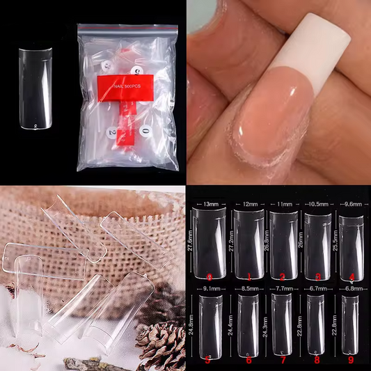 Nageltippar 500 pack / Lösnaglar Halvtäckande naglar