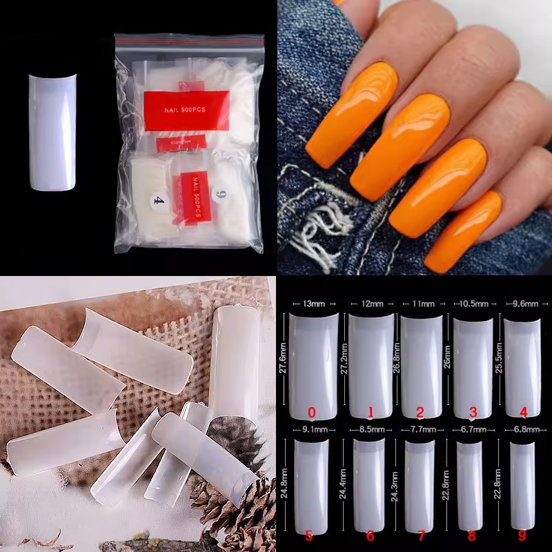 Nageltippar 500 pack / Lösnaglar Halvtäckande naglar
