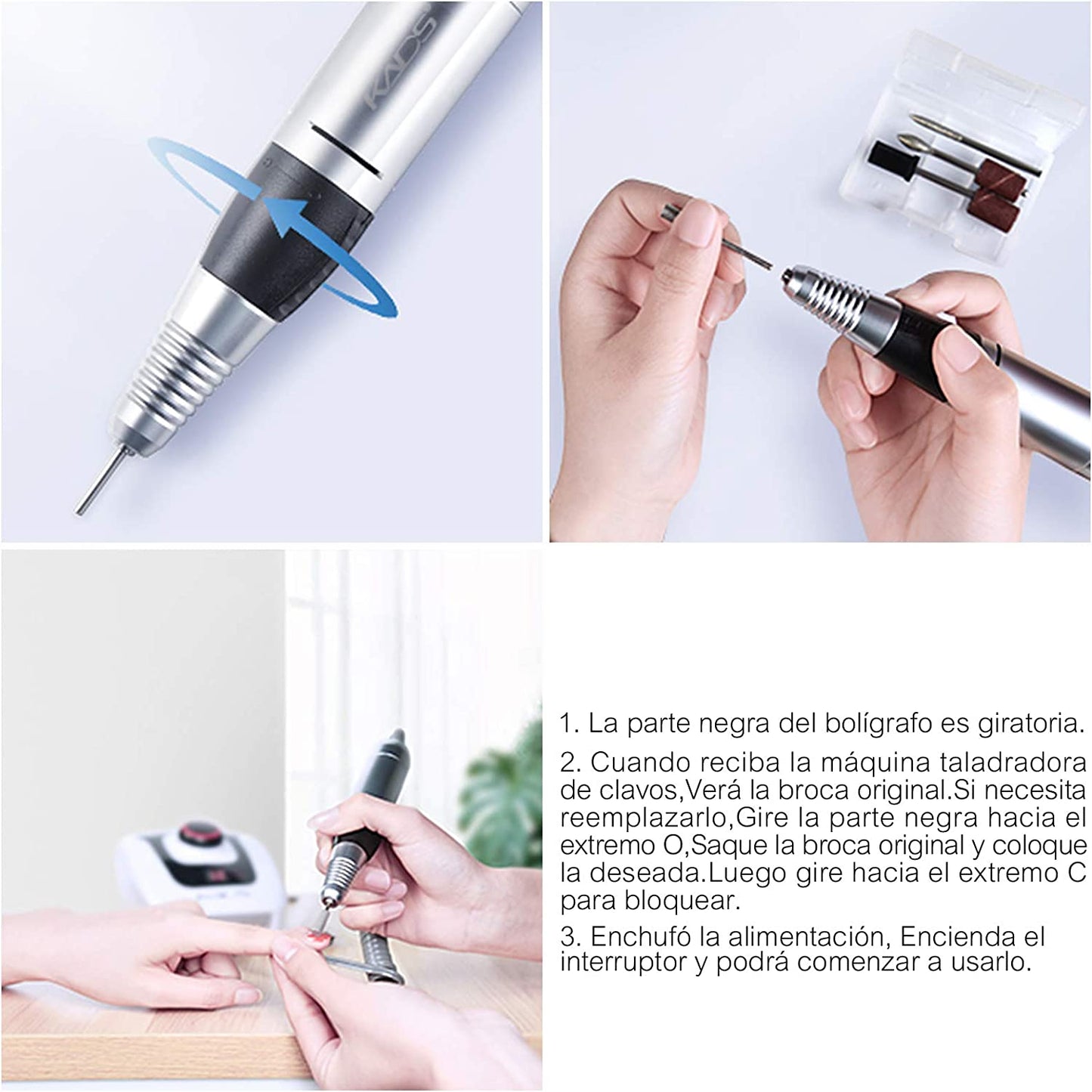 Professionell Elektrisk Nagelfil för Manikyr & Pedikyr med fotpedal 35000 RPM